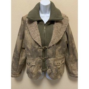 Montana Co Montanaco Large Western Fleece Lined Coat Brown Beautiful